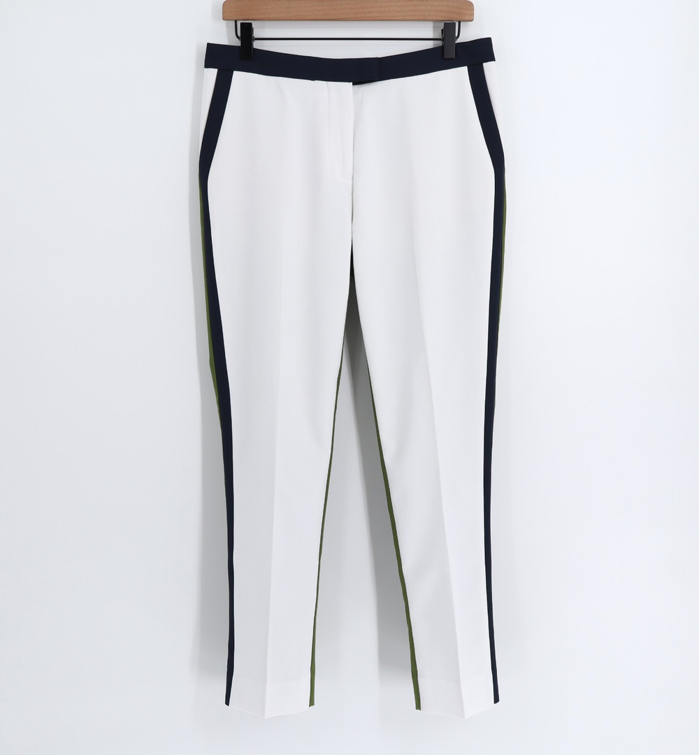 G/Fore Women's 8 White Green Colorblock Golf Pants Slim Ankle Performance